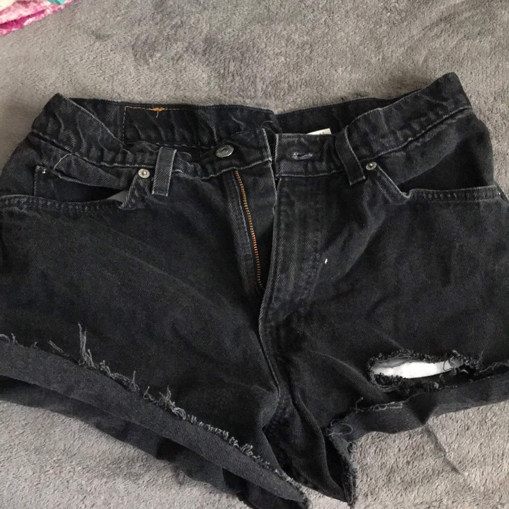 Black Levi jean shorts